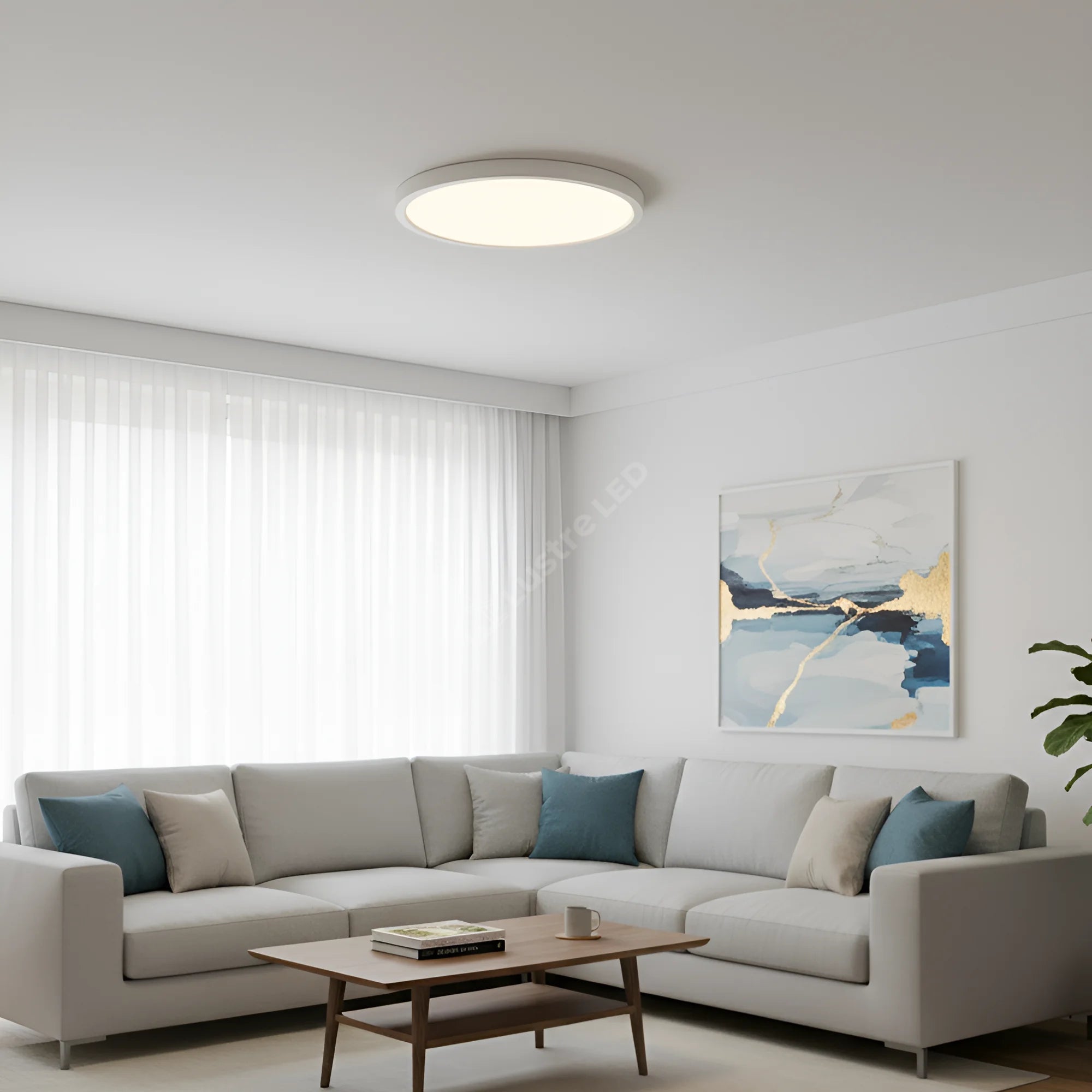 Plafoniera LED Baie JADE White IP40 25W 30cm 2640 lm 5 Lumini din buton