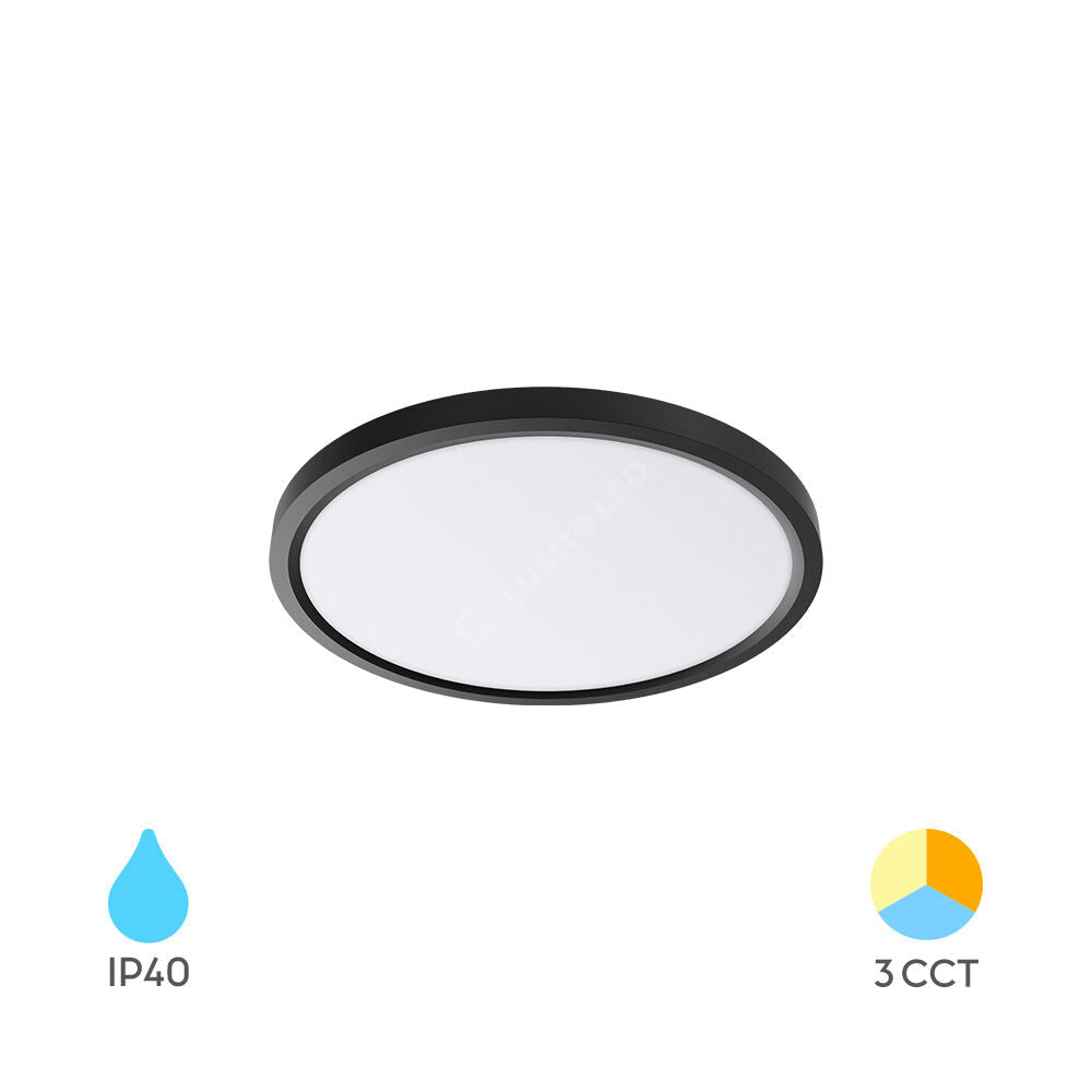 Plafoniera LED Baie Zetta 20W 23cm IP40 3 Lumini Black Echivalent 160W led ceiling light