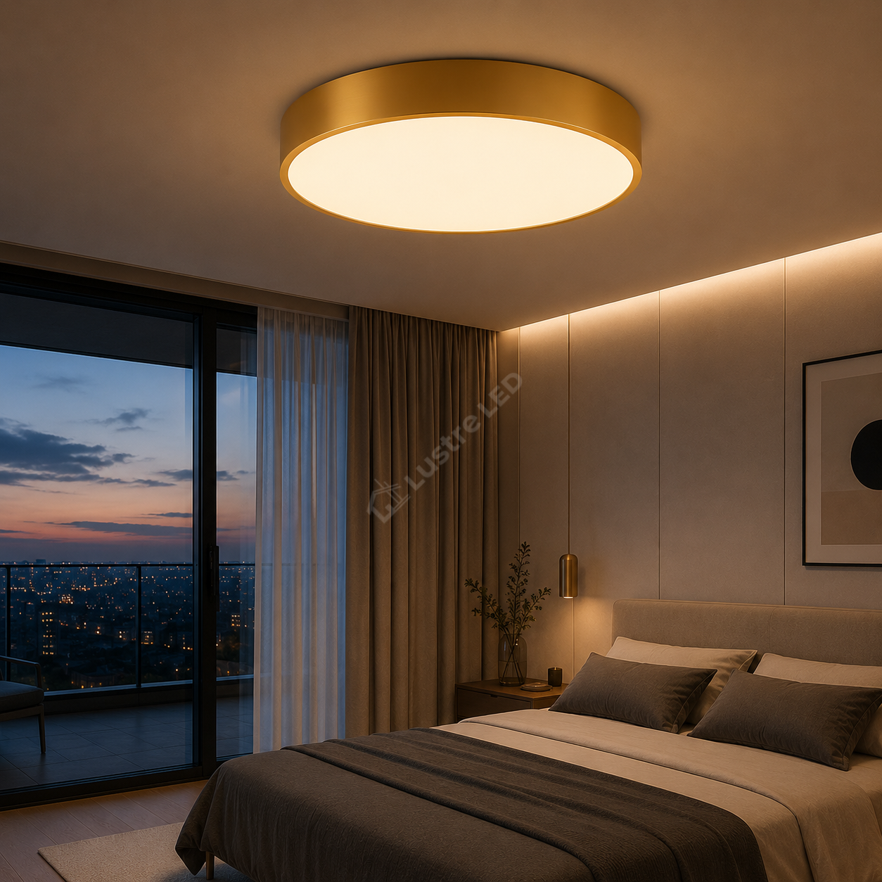 Plafoniera LED Blade Round Gold 40cm, 4350lm, CCT, Dimabila