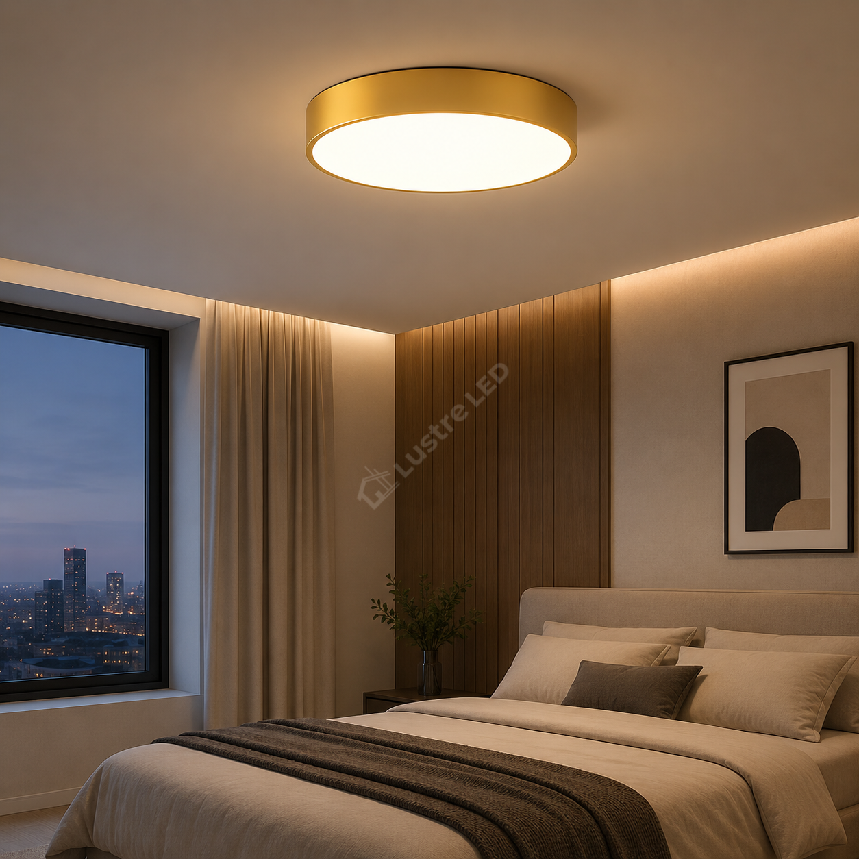 Plafoniera LED Blade Round Gold 40cm, 4350lm, CCT, Dimabila
