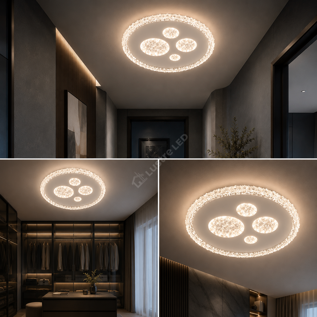 Plafoniera LED CLUSTER White 30CM Echivalent 230W Telecomanda
