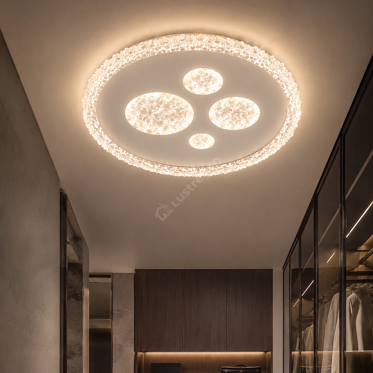 Plafoniera LED CLUSTER White 30CM Echivalent 230W Telecomanda