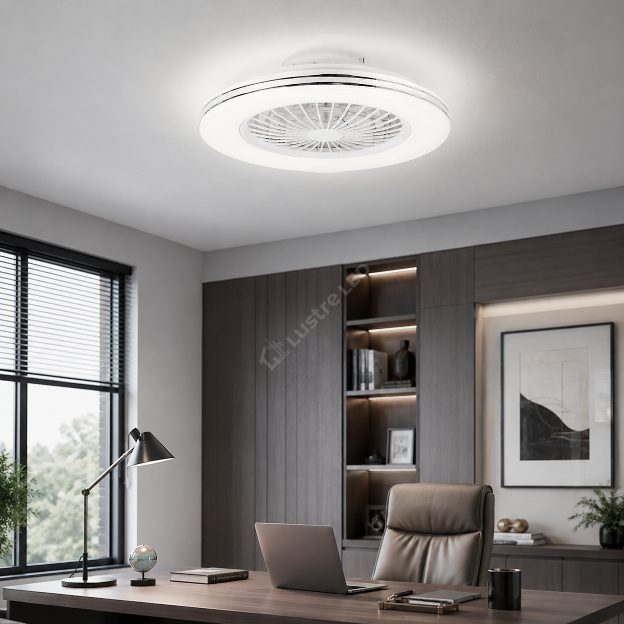 Plafoniera LED cu Ventilator BREEZY White 48W 49CM Echivalent 195W Telecomanda