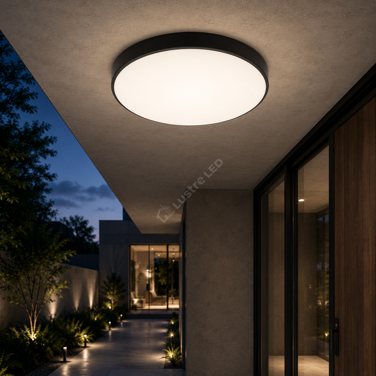 Plafoniera LED Exterior DARS Black 18W 4000K 25CM Echivalent 100W
