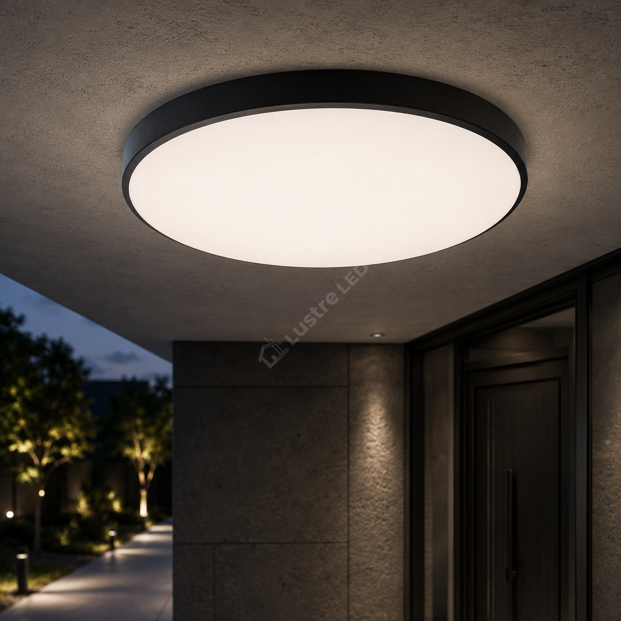 Plafoniera LED Exterior DARS Black 18W 4000K 25CM Echivalent 100W