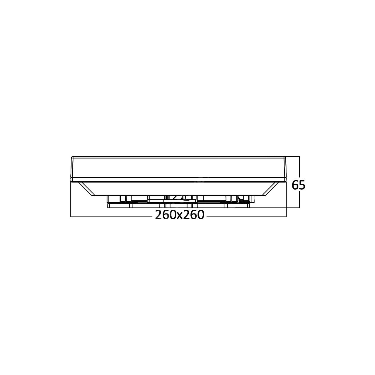 Plafoniera LED Frameless Patrat 20W, 1980lm, 4000K IP44 26cm