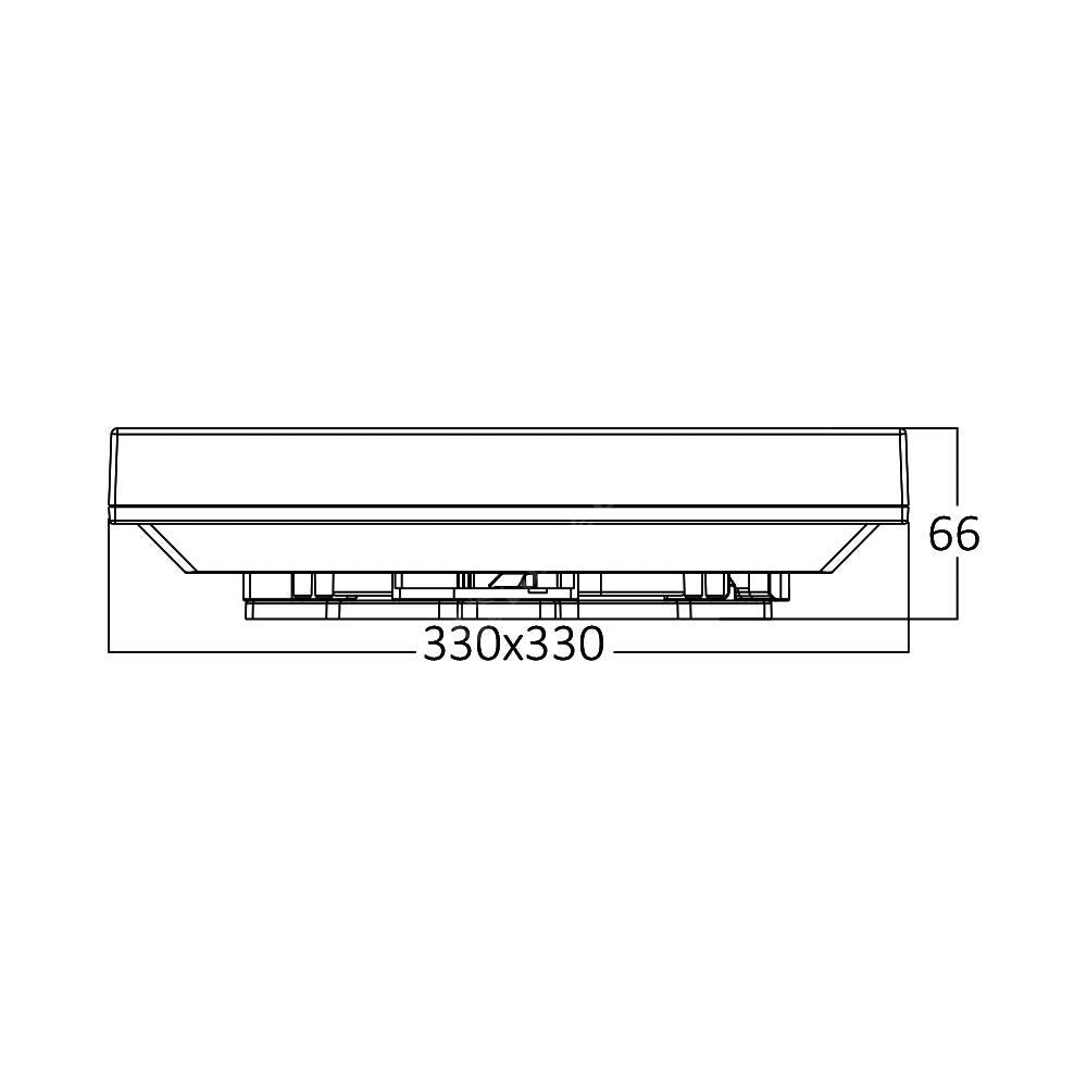 Plafoniera LED Frameless Patrat 30W, 3050lm, IP44 33cm