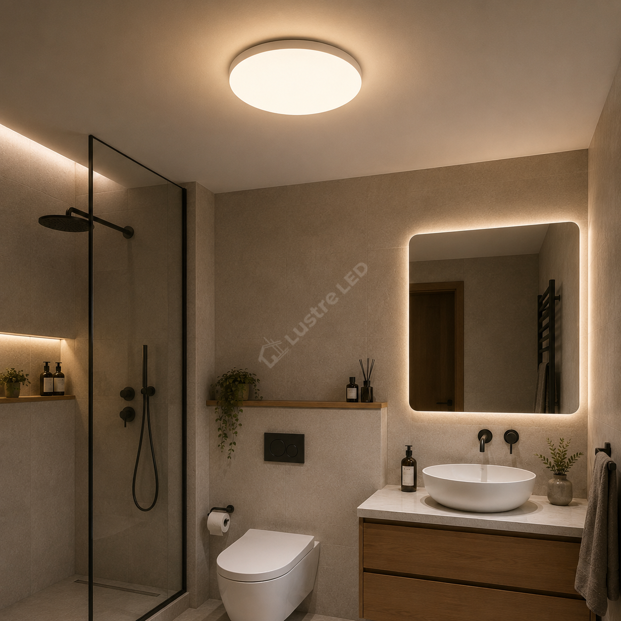 Plafoniera LED Frameless Rotund 20W, 1980lm, 3000K IP44 26cm