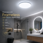Plafoniera LED Frameless Rotund 20W, 1980lm, 6500K IP44 26cm