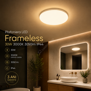 Plafoniera LED Frameless Rotund 30W, 3050lm, 3000K IP44 33cm