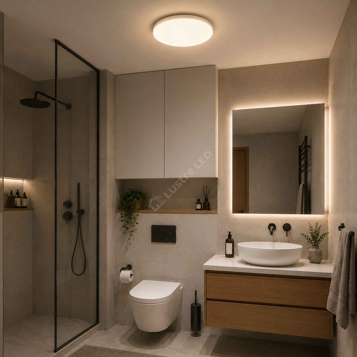 Plafoniera LED Frameless Rotund 30W, 3050lm, 6500K IP44 33cm