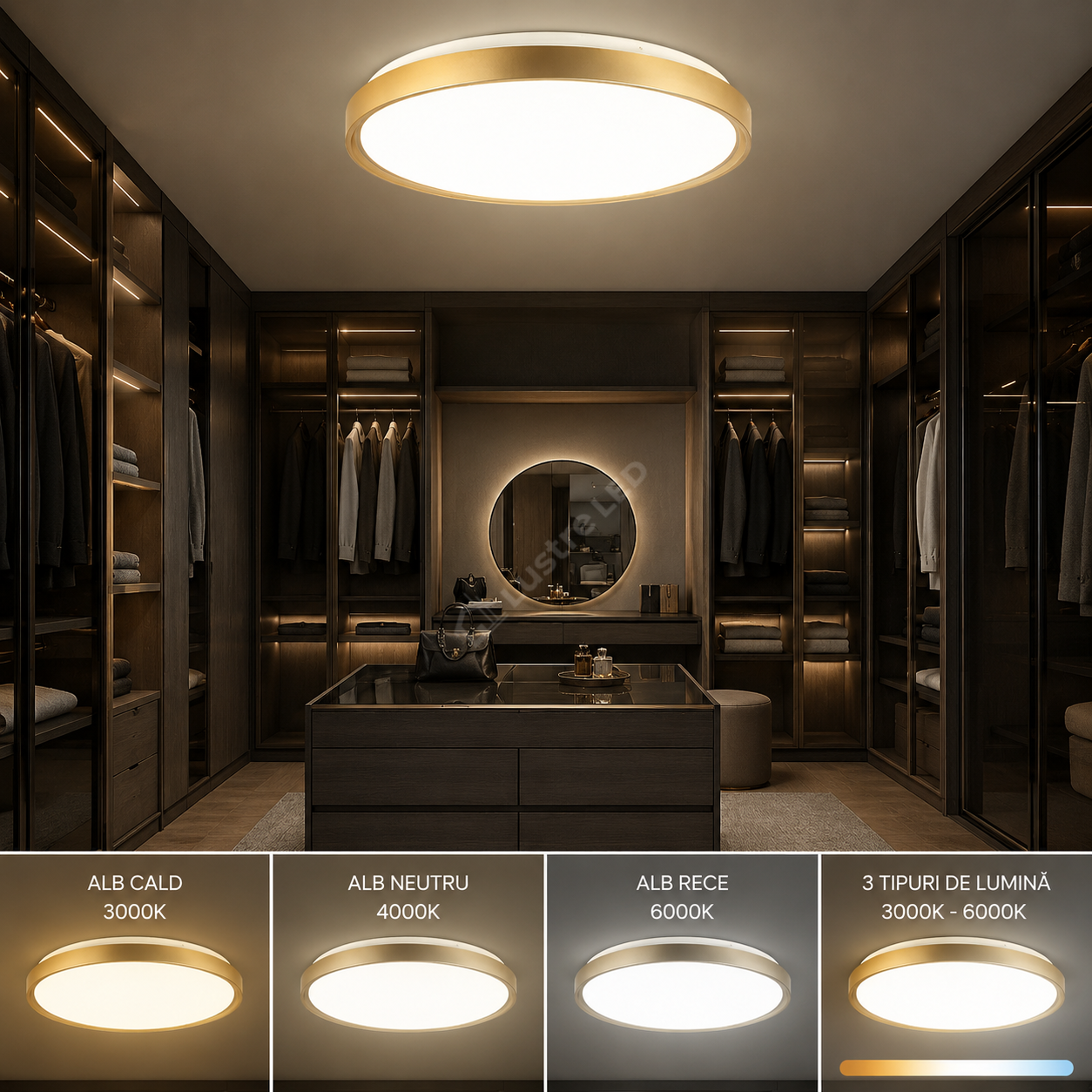 Plafoniera LED GLOW Aurie Rotunda 50CM Echivalent 250W