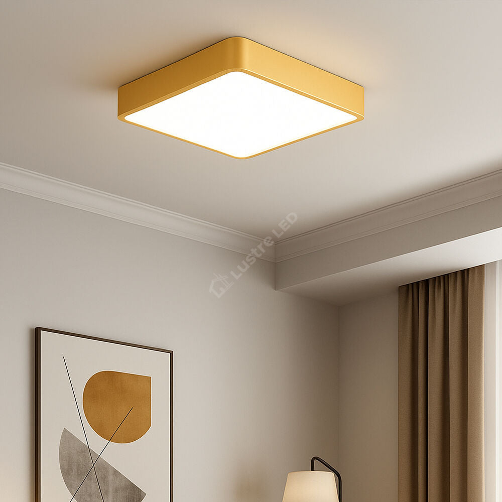 Plafoniera LED Gold 36W BLADE Patrata Echivalent 400W Dimabila 3 Lumini din Buton