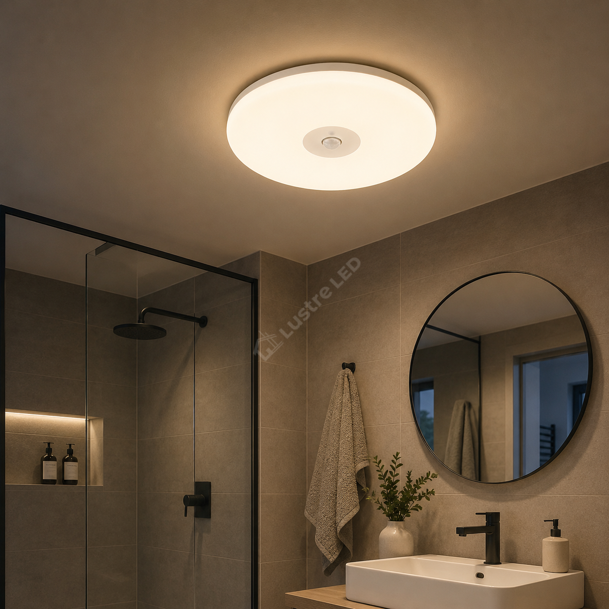 Plafoniera LED JADE 18W Senzor Miscare 6500K IP44 Echivalent 180W
