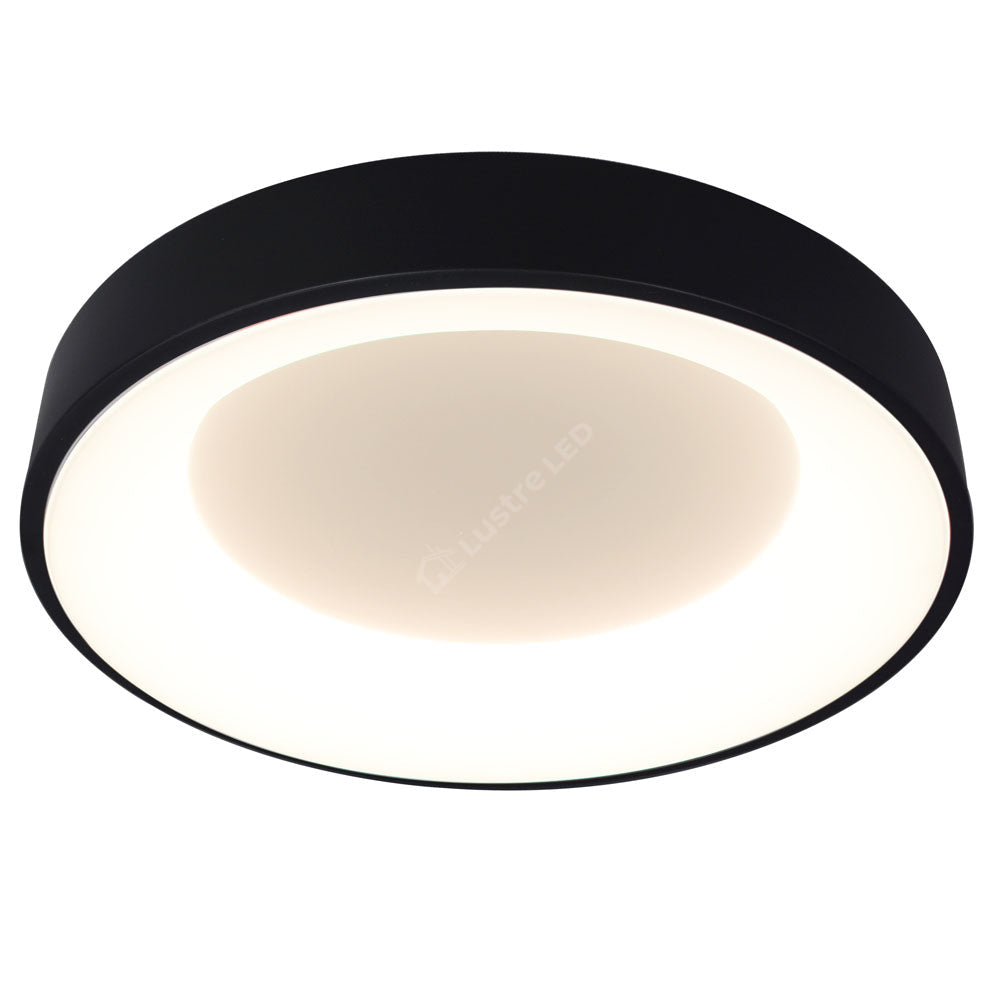 Plafoniera LED LIND Neagra Rotunda 48CM Lumina Rece Echivalent 300W