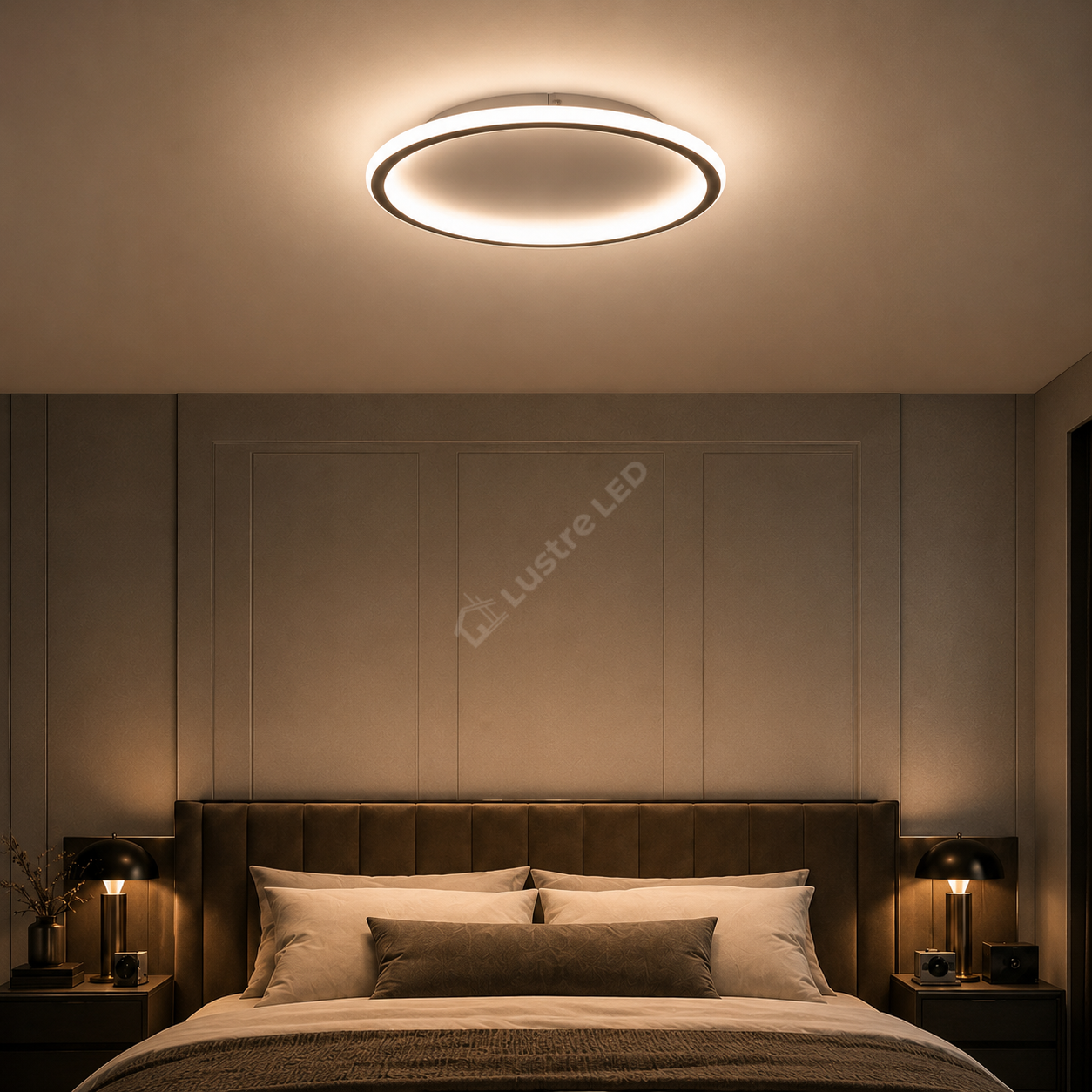 Plafoniera LED MIA Black 40cm 1920lm Dimabila Telecomanda