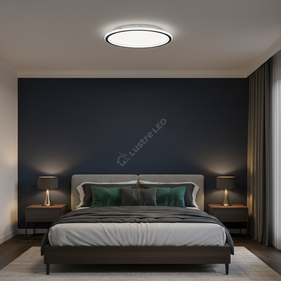 Plafoniera LED MIA Black 40cm 1920lm Dimabila Telecomanda