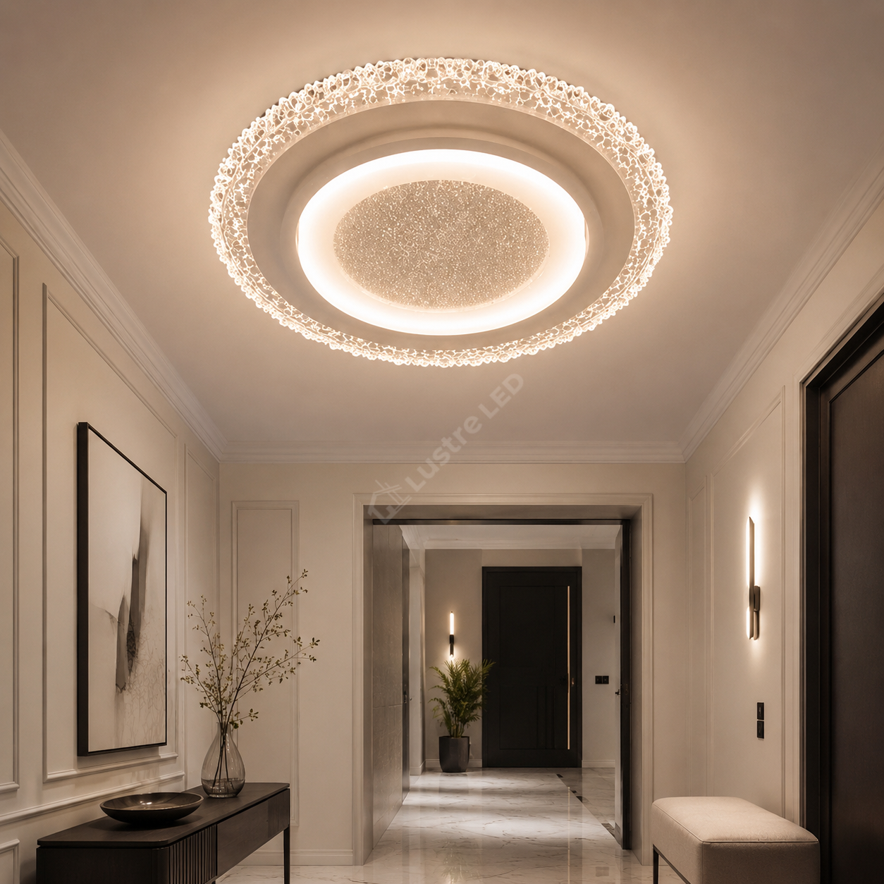 Plafoniera LED Mini MERLETTO White 30CM Echivalent 360W Telecomanda