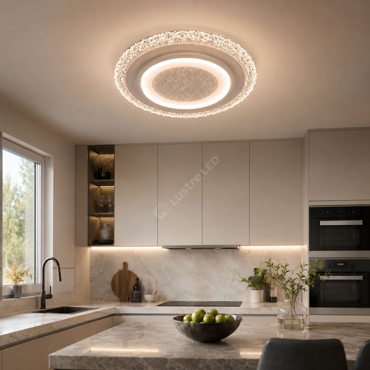 Plafoniera LED Mini MERLETTO White 30CM Echivalent 360W Telecomanda