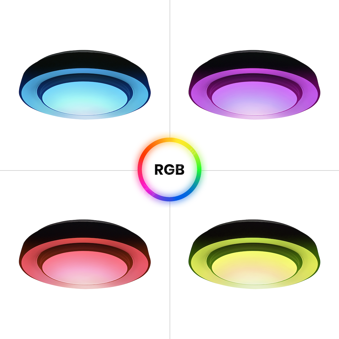 Plafoniera LED NAOMI Smart RGB Dimabila Black Ø38CM