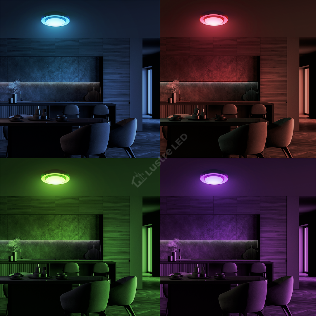 Plafoniera LED NAOMI Smart RGB Dimabila Black Ø38CM
