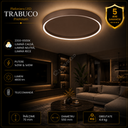 Plafoniera LED Premium Trabuco Black & Brown Echivalent 350W Telecomanda