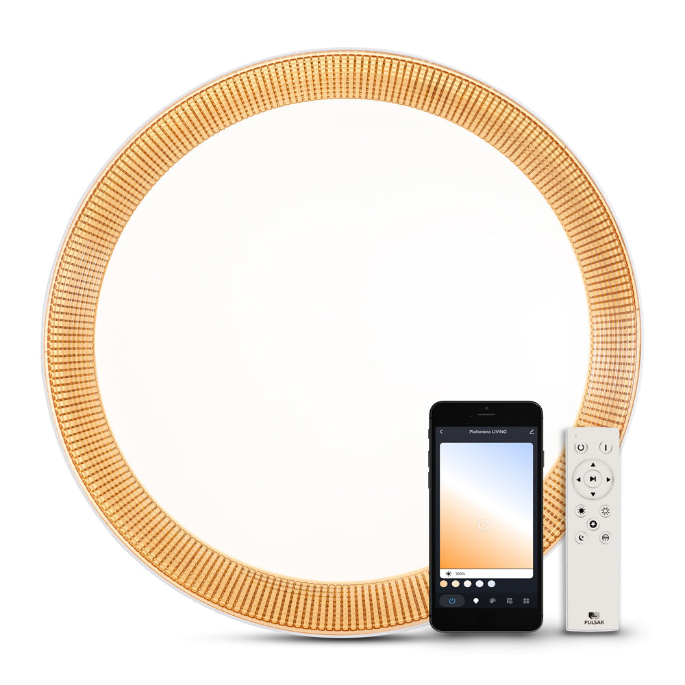 Plafoniera LED PULSAR Gold 52,5CM Smart Control Tuya Echivalent 150W