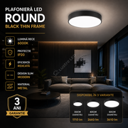 Plafoniera LED Round Black Thin Frame