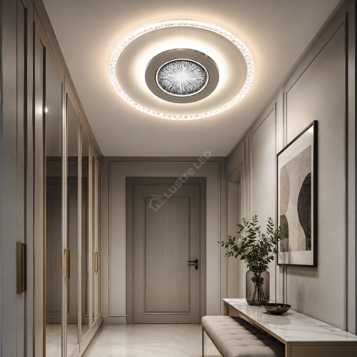 Plafoniera LED SERENA Chrome 30CM Echivalent 320W Telecomanda