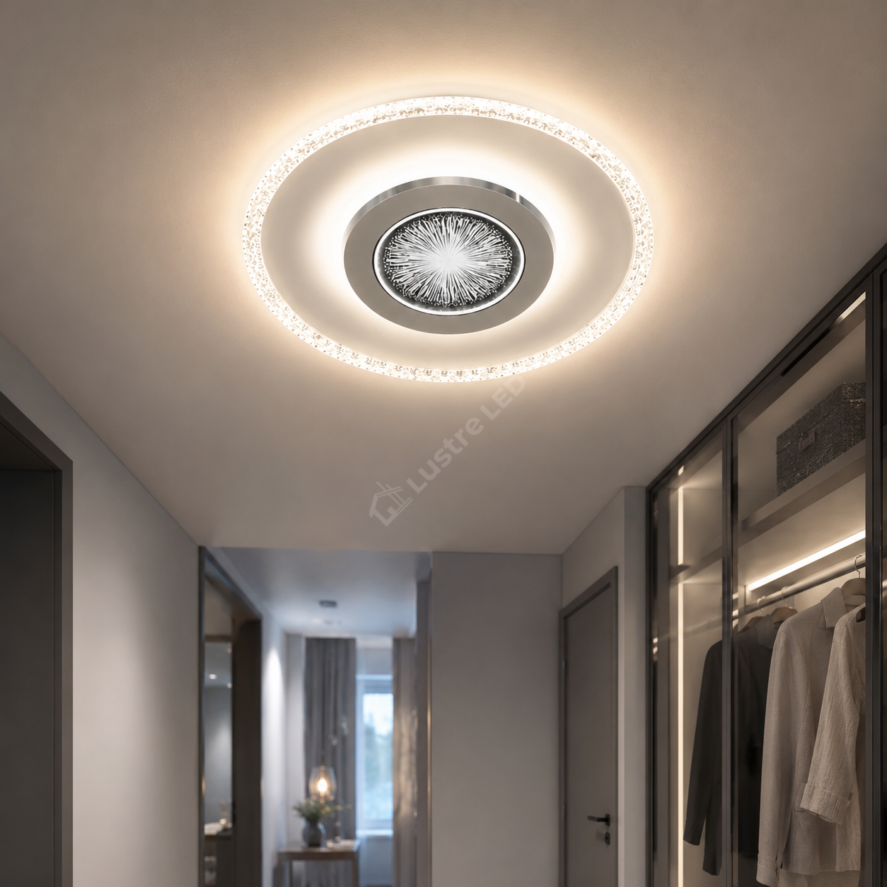 Plafoniera LED SERENA Chrome 30CM Echivalent 320W Telecomanda