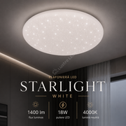 Plafoniera LED STARLIGHT White 18W 37CM Echivalent 90W