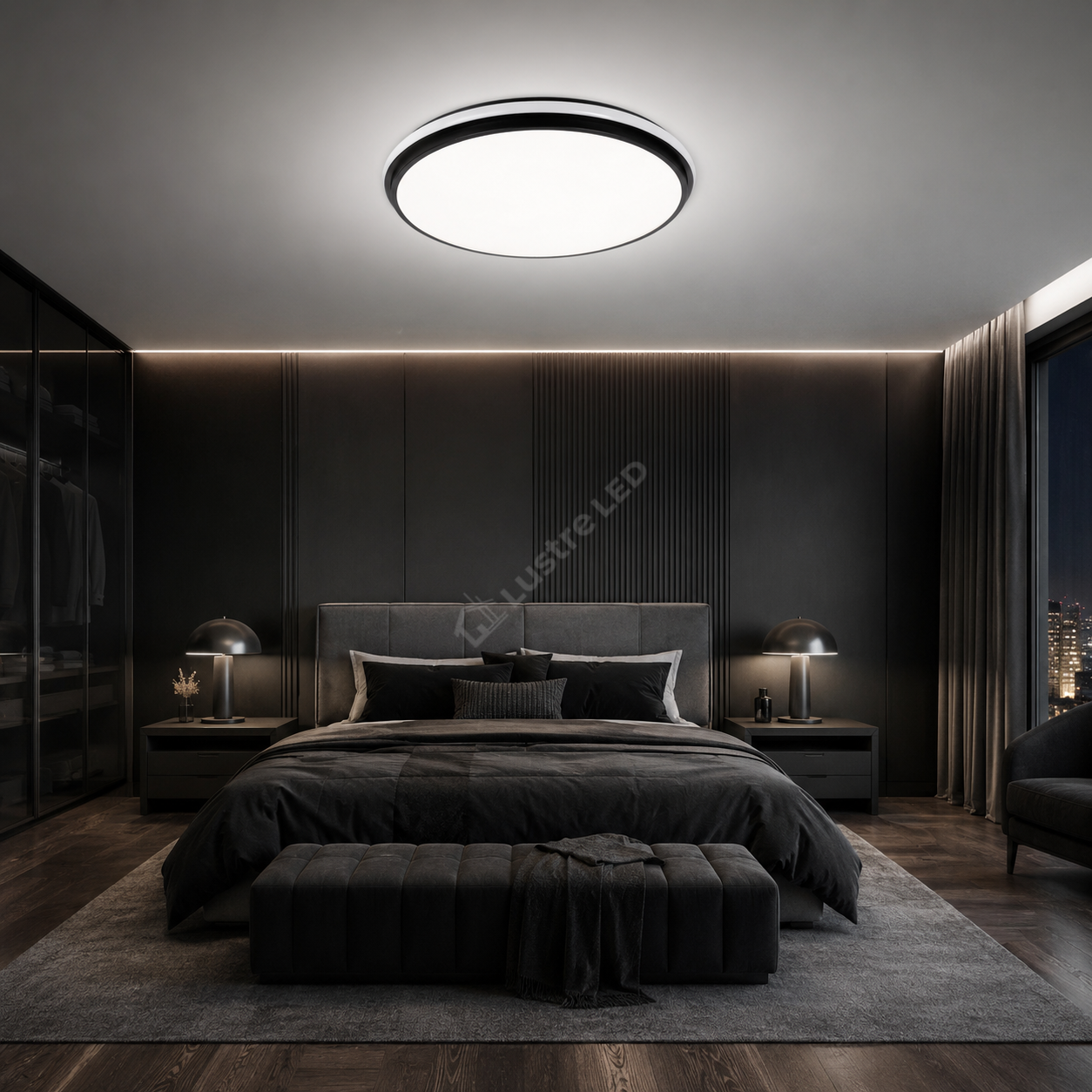 Plafoniera LED TOHT 3 Functii Black 70W 51CM Echivalent 330W