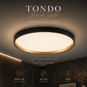 Plafoniera LED TONDO Black Gold 40CM CCT