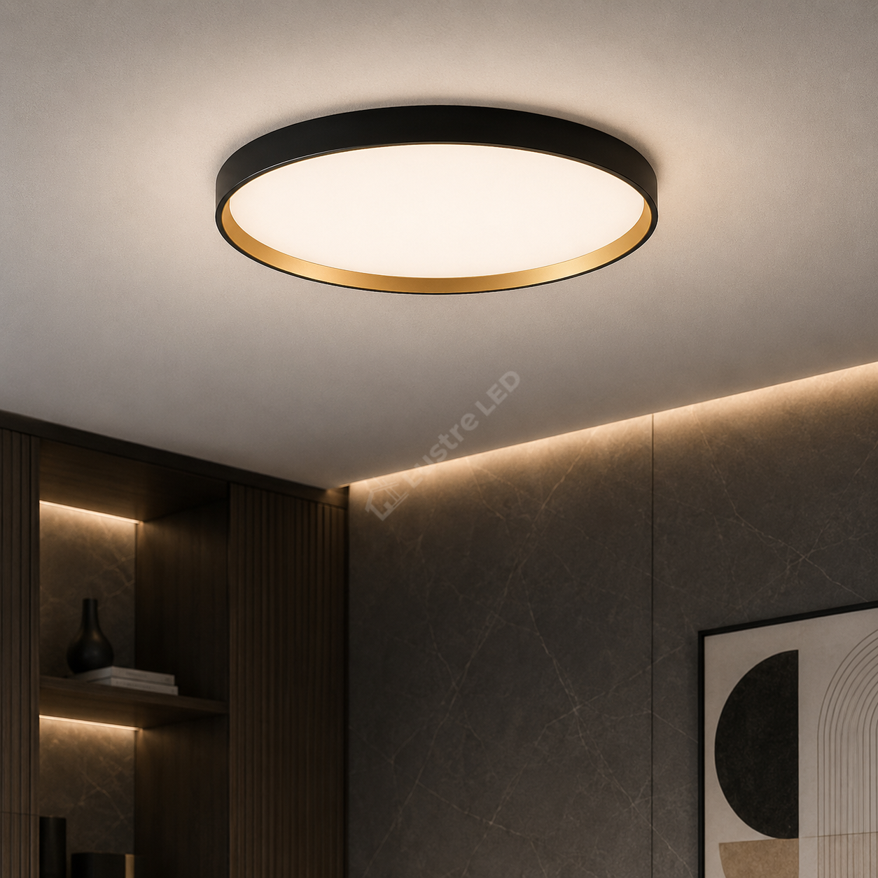 Plafoniera LED TONDO Black Gold 40CM CCT