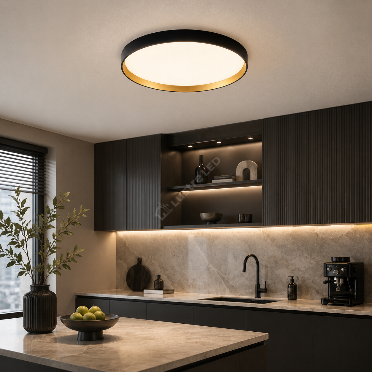 Plafoniera LED TONDO Black Gold 40CM CCT
