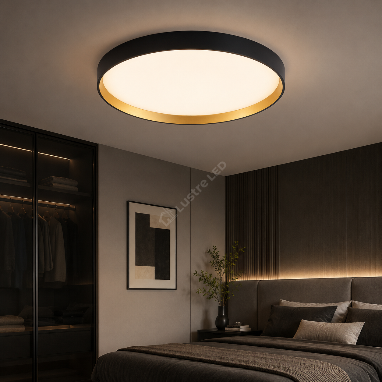 Plafoniera LED TONDO Black Gold 40CM CCT
