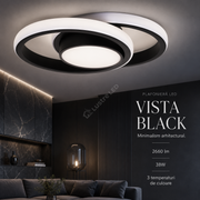 Plafoniera LED VISTA 3 Functii Black 38W 26CM Echivalent 165W