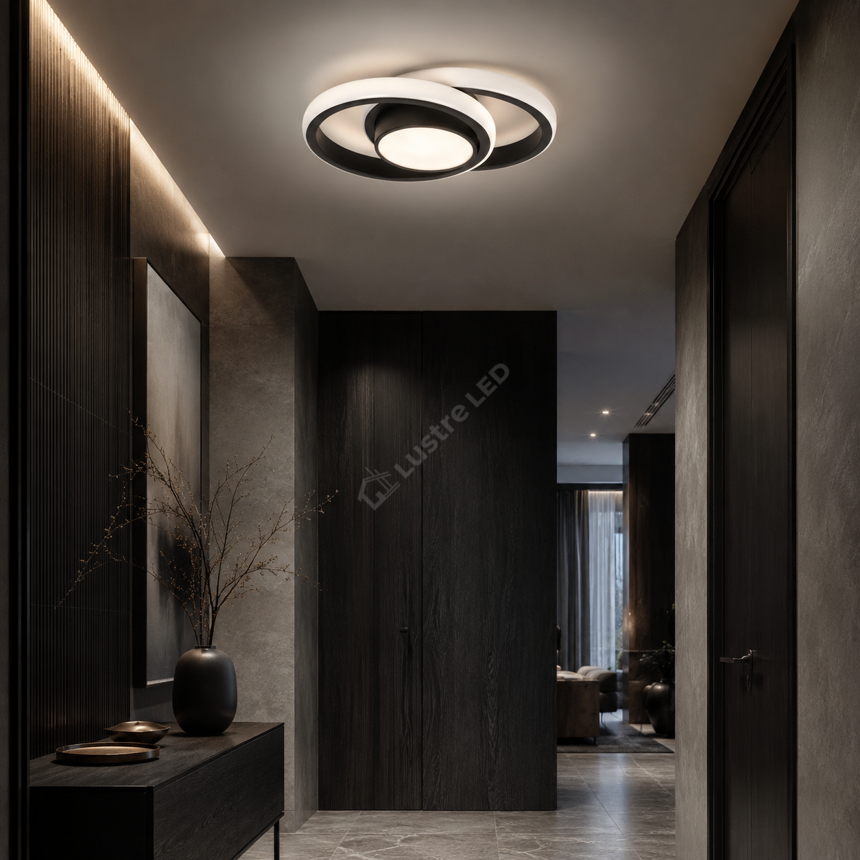 Plafoniera LED VISTA 3 Functii Black 38W 26CM Echivalent 165W