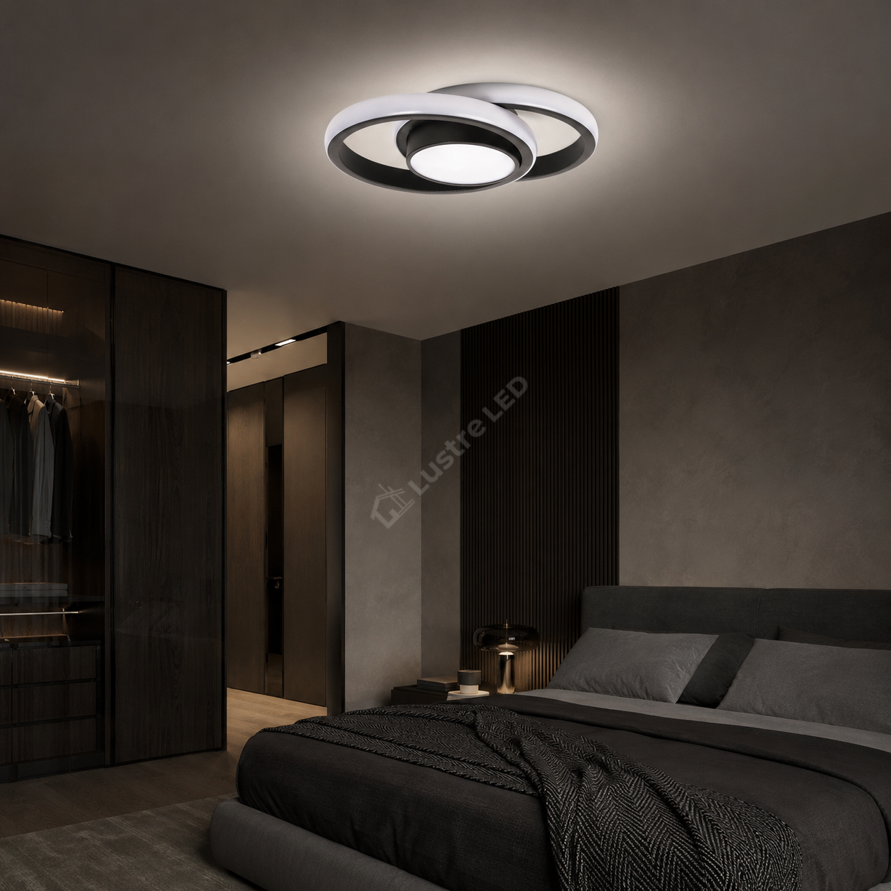 Plafoniera LED VISTA 3 Functii Black 38W 26CM Echivalent 165W
