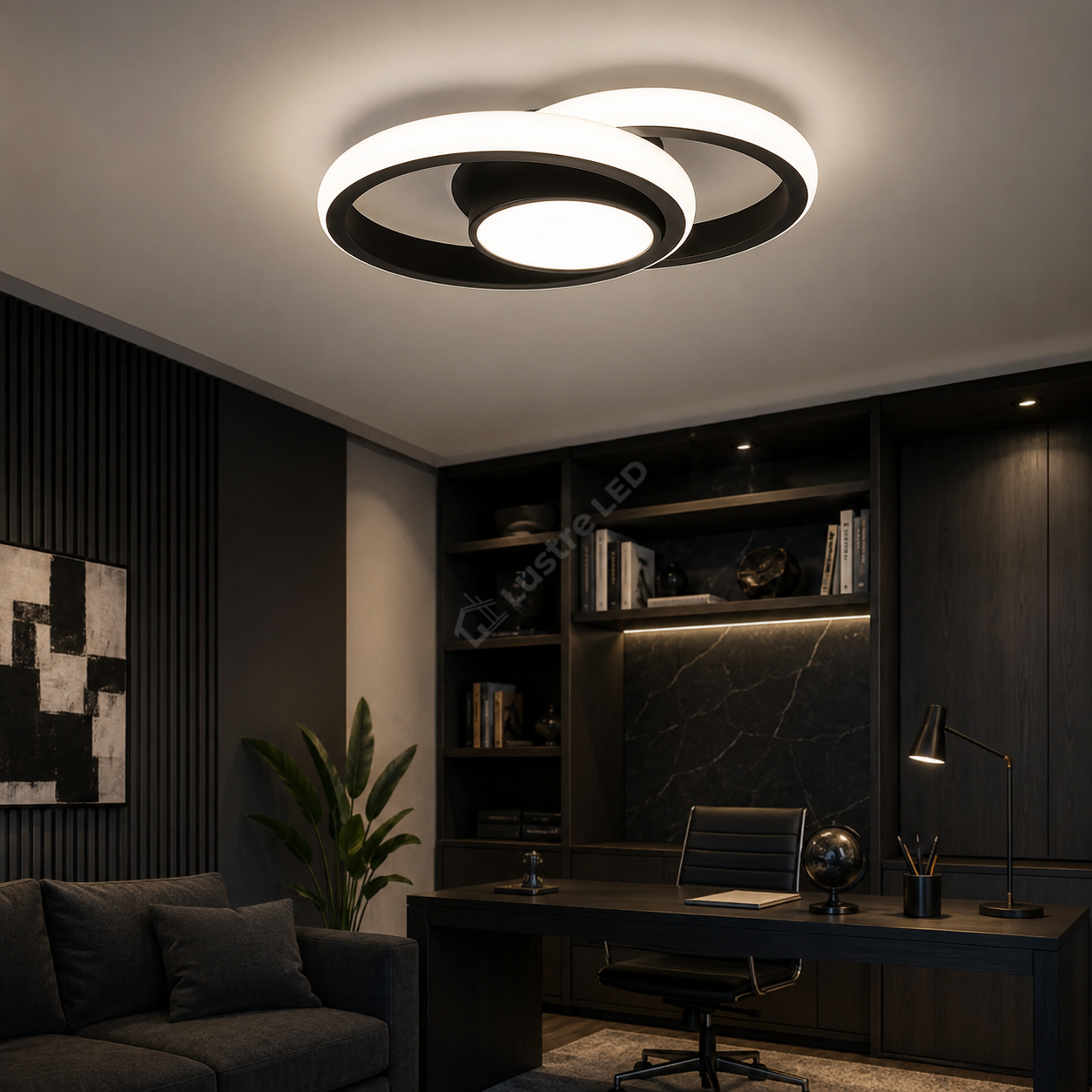 Plafoniera LED VISTA 3 Functii Black 38W 26CM Echivalent 165W