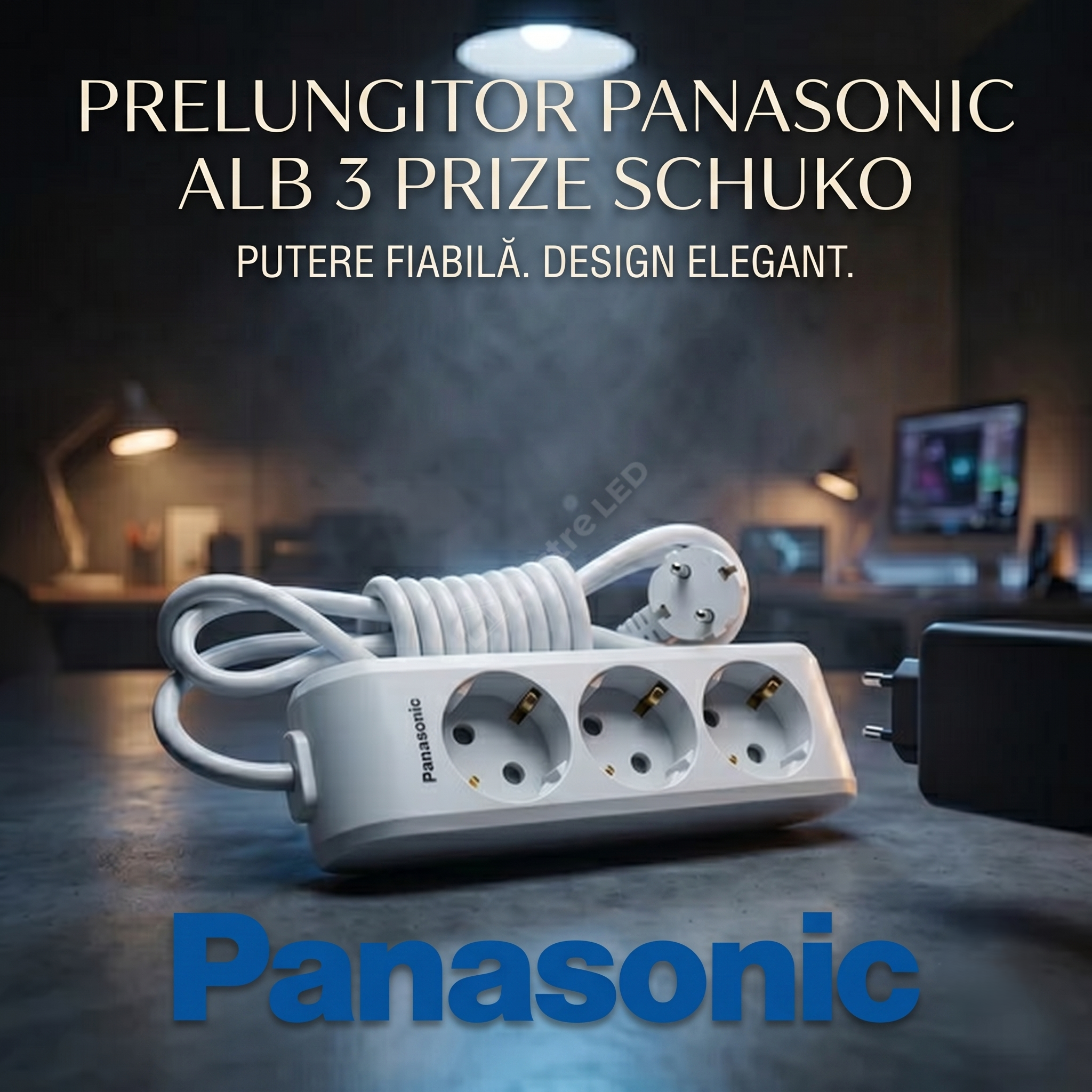 Prelungitor Alb Panasonic 3 Metri 3 Prize