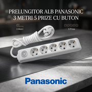 Prelungitor Alb Panasonic 3 Metri 5 Prize Cu Buton