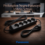 Prelungitor Negru Panasonic 3 Metri 5 Prize