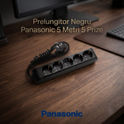 Prelungitor Negru Panasonic 5 Metri 5 Prize