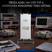 Priza Alba 1M USB TIP A Modulara Panasonic Thea Optima