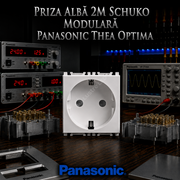 Priza Alba 2M SCHUKO Modulara Panasonic Thea Optima