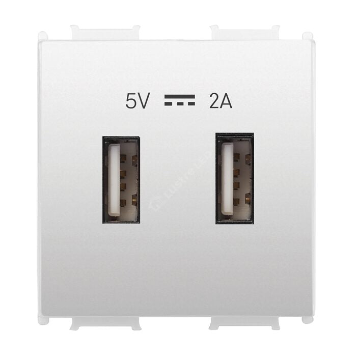 Priza Alba 2M USB TIP A 5V-2A Modulara Panasonic Thea Optima