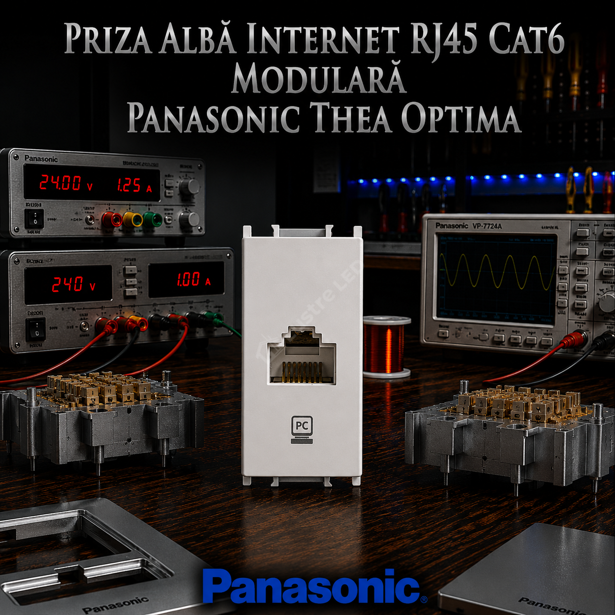 Priza Alba Internet RJ45 CAT6 Modulara Panasonic Thea Optima
