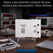 Priza Alba Pentru Aparat de Ras Modulara Panasonic Thea Optima