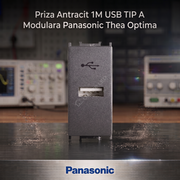 Priza Antracit 1M USB TIP A Modulara Panasonic Thea Optima